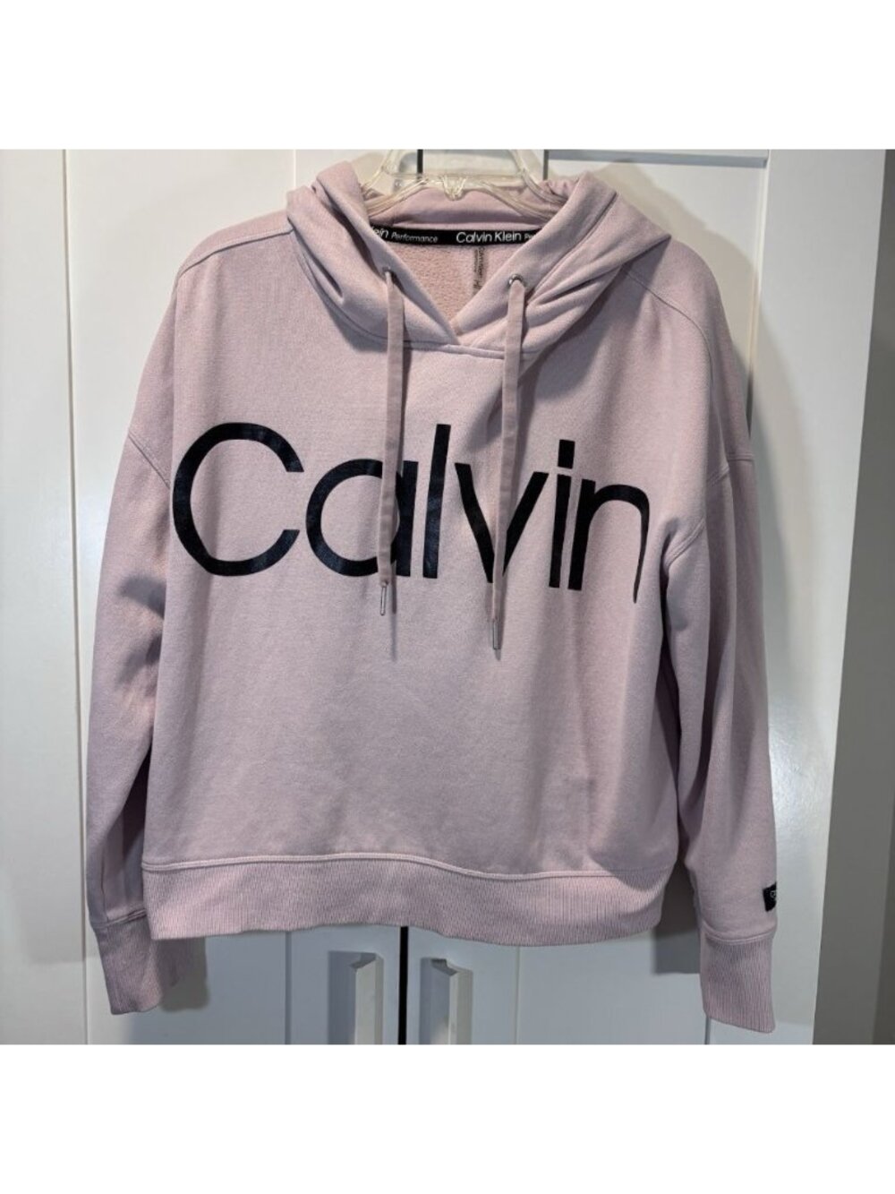 Calvin Klein Performance Hoodie Cotton Blend Sweatshirt Dusty Pink Women’s XL - Picture 1 of 5